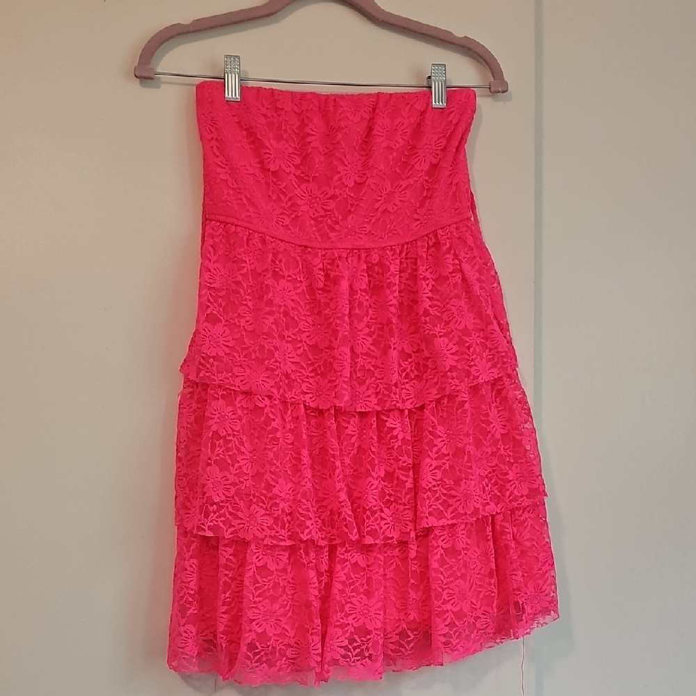 Rue21 Pink Strapless Ruffled Sundress